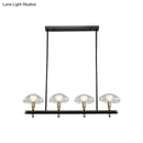 DecorBites™ Black Glass Island Pendant Light with 4/6 Clear Mushroom Shades - Ideal for Restaurants
