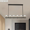 DecorBites™ Black Glass Island Pendant Light with 4/6 Clear Mushroom Shades - Ideal for Restaurants