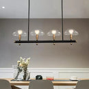 DecorBites™ Black Glass Island Pendant Light with 4/6 Clear Mushroom Shades - Ideal for Restaurants