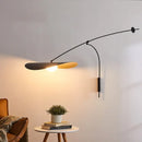 Modern black and gold leaf led wall lamp bedroom glass shade