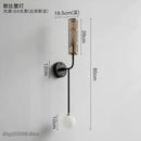 Modern black and gold led wall lamp living room glass sconce