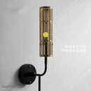 Modern black and gold led wall lamp living room glass sconce