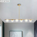 DecorBites™ Black/Gold Metallic Hanging Chandelier - Clear Glass Ball Island Light for Dining Table with 6 Modern Lights