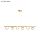DecorBites™ Black/Gold Metallic Hanging Chandelier - Clear Glass Ball Island Light for Dining Table with 6 Modern Lights