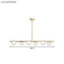 DecorBites™ Black/Gold Metallic Hanging Chandelier - Clear Glass Ball Island Light for Dining Table with 6 Modern Lights