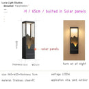 Modern black and gold mountain solar led outdoor light garden sconce