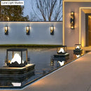 Modern black and gold mountain solar led outdoor light garden sconce