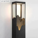 Modern black and gold mountain solar led outdoor light garden sconce