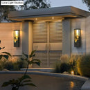 Modern black and gold mountain solar led outdoor light garden sconce