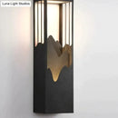 Modern black and gold mountain solar led outdoor light garden sconce
