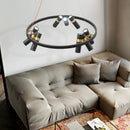 Modern black and gold ring led pendant light for living room