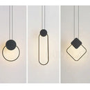 Modern black and gold ring pendant lamp for dining room led light