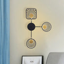 Modern black and gold sunburst led wall sconce dining room fixture