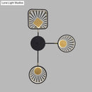Modern black and gold sunburst led wall sconce dining room fixture