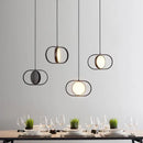 Modern black and gold trumpet pendant light for dining room