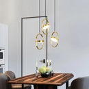 Modern black and gold trumpet pendant light for dining room