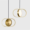 Modern black and gold trumpet pendant light for dining room