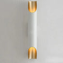 Modern black and gold tubular aluminum wall sconce for living room