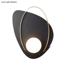 Modern black and gold wall lamp with white glass shade bedroom sconce