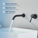 Modern black and gold wall mounted basin faucet bathroom mixer tap