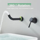 Modern black and gold wall mounted basin faucet bathroom mixer tap