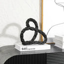 Modern black and golden knot chain sculpture living room decor