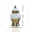 Modern black and golden porcelain jar living room honeycomb decor