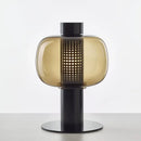 Modern black and gray glass table light bedroom bedside lamp