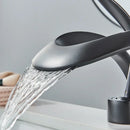 Modern black and grey waterfall mixer tap bathroom basin faucet