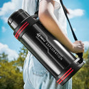 Modern black and red stainless steel travel kettle kitchen thermos bottle