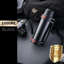 Modern black and red stainless steel travel kettle kitchen thermos bottle