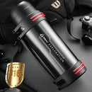 Modern black and red stainless steel travel kettle kitchen thermos bottle