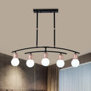 Modern black and rose gold linear chandelier dining room island light