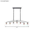 Modern black and rose gold linear chandelier dining room island light