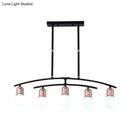 Modern black and rose gold linear chandelier dining room island light