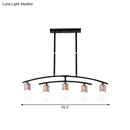 Modern black and rose gold linear chandelier dining room island light