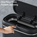 Modern black and silver automatic sensor trash can kitchen