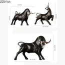 Modern black and silver bull sculpture living room decorfigurine