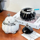 Modern black and silver duck shaped ceramic ashtray living room decor