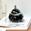 Modern black and silver duck shaped ceramic ashtray living room decor