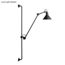 Modern black and white articulated bedroom wall lamp direct wired