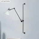 Modern black and white articulated bedroom wall lamp direct wired