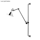 Modern black and white articulated bedroom wall lamp direct wired
