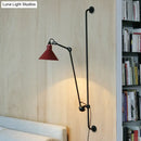 Modern black and white articulated bedroom wall lamp direct wired
