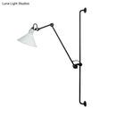 Modern black and white articulated bedroom wall lamp direct wired