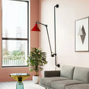 Modern black and white articulated bedroom wall lamp direct wired
