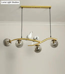 Modern black and white bird linear island pendant light dining room