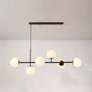 Modern black and white bird linear island pendant light dining room