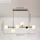 Modern black and white bird linear island pendant light dining room