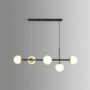 Modern black and white bird linear island pendant light dining room